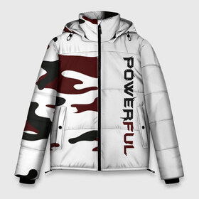 Мужская зимняя куртка 3D с принтом POWERFUL в Белгороде, верх — 100% полиэстер; подкладка — 100% полиэстер; утеплитель — 100% полиэстер | длина ниже бедра, свободный силуэт Оверсайз. Есть воротник-стойка, отстегивающийся капюшон и ветрозащитная планка. 

Боковые карманы с листочкой на кнопках и внутренний карман на молнии. | Тематика изображения на принте: abstract | geometry | powerful | texture | абстракция | веский | геометрия | камуфляж | крепкий | мощный | сильный | текстура | убедительный