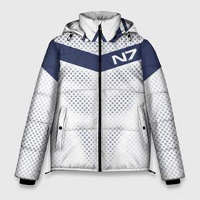 Мужская зимняя куртка 3D с принтом Mass Effect N7 в Белгороде, верх — 100% полиэстер; подкладка — 100% полиэстер; утеплитель — 100% полиэстер | длина ниже бедра, свободный силуэт Оверсайз. Есть воротник-стойка, отстегивающийся капюшон и ветрозащитная планка. 

Боковые карманы с листочкой на кнопках и внутренний карман на молнии. | Тематика изображения на принте: andromed | effect | n7 | альянс | ефект | игра | компьютерная | мас | масс | н7 | онлайн | программа | профессиональный военный код | сокрушитель n7 | фурия n7