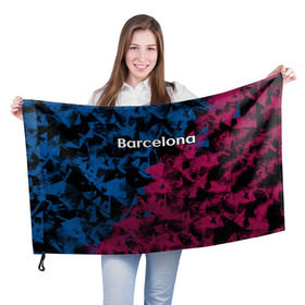 Флаг 3D с принтом ФК Барселона в Белгороде, 100% полиэстер | плотность ткани — 95 г/м2, размер — 67 х 109 см. Принт наносится с одной стороны | игра | испания | каталония | красный | лига | мяч | сборная | синий | форма | футбол | чемпион | черный
