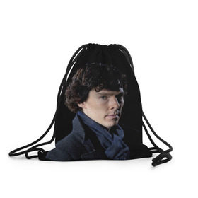 Рюкзак-мешок 3D с принтом Sherlock в Белгороде, 100% полиэстер | плотность ткани — 200 г/м2, размер — 35 х 45 см; лямки — толстые шнурки, застежка на шнуровке, без карманов и подкладки | benedict | cumberbatch | sherlock | бенедикт | камбербатч | шерлок
