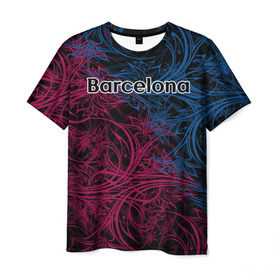 Мужская футболка 3D с принтом FC Barcelona в Белгороде, 100% полиэфир | прямой крой, круглый вырез горловины, длина до линии бедер | 