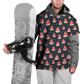 Накидка на куртку 3D с принтом Tropical melon dark в Белгороде, 100% полиэстер |  | арбуз