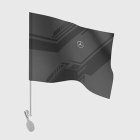 Флаг для автомобиля с принтом MERCEDES SPORT в Белгороде, 100% полиэстер | Размер: 30*21 см | amg | auto | mercedes | sport | авто | автомобиль | автомобильные | амг | бренд | марка | машины | мерседес | спорт