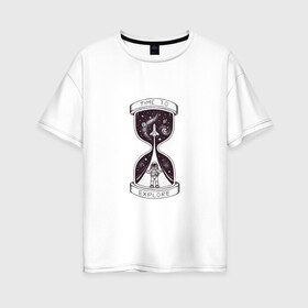 Женская футболка хлопок Oversize с принтом Космос в Белгороде, 100% хлопок | свободный крой, круглый ворот, спущенный рукав, длина до линии бедер
 | буран | вселенная | илон | космонавт | космос | луна | марс | маск | юпитер