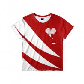 Детская футболка 3D с принтом Сердца белое в Белгороде, 100% гипоаллергенный полиэфир | прямой крой, круглый вырез горловины, длина до линии бедер, чуть спущенное плечо, ткань немного тянется | abstract | geometry | geometry stripes | heart | texture | абстракция | геометрические полосы | геометрическое сердце | геометрия | любовь | сердечко | сердца | сердце | текстура