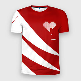 Мужская футболка 3D спортивная с принтом Сердца белое в Белгороде, 100% полиэстер с улучшенными характеристиками | приталенный силуэт, круглая горловина, широкие плечи, сужается к линии бедра | abstract | geometry | geometry stripes | heart | texture | абстракция | геометрические полосы | геометрическое сердце | геометрия | любовь | сердечко | сердца | сердце | текстура