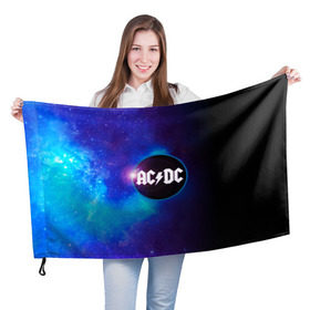 Флаг 3D с принтом ACDC в Белгороде, 100% полиэстер | плотность ткани — 95 г/м2, размер — 67 х 109 см. Принт наносится с одной стороны | ac dc | acdc | acdc ас дс | асдс | метал | молния | музыка | музыканты | певцы