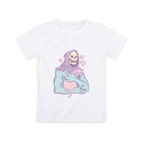 Детская футболка хлопок с принтом Skeletor в Белгороде, 100% хлопок | круглый вырез горловины, полуприлегающий силуэт, длина до линии бедер | 