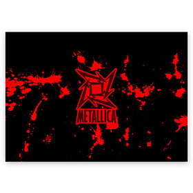 Поздравительная открытка с принтом Metallica в Белгороде, 100% бумага | плотность бумаги 280 г/м2, матовая, на обратной стороне линовка и место для марки
 | m | metallica | группа | джеймс хэтфилд | кирк хэмметт | ларс ульрих | метал | металика | металлика | миталика | музыка | роберт трухильо | рок | трэш | трэшметал | хард | хардрок | хеви | хевиметал