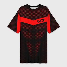 Платье-футболка 3D с принтом Mass Effect N7 в Белгороде,  |  | andromed | effect | n7 | альянс | ефект | игра | компьютерная | мас | масс | н7 | онлайн | программа | профессиональный военный код | сокрушитель n7 | фурия n7