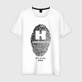 Мужская футболка хлопок с принтом Hummer it`s in my DNA в Белгороде, 100% хлопок | прямой крой, круглый вырез горловины, длина до линии бедер, слегка спущенное плечо. | Тематика изображения на принте: 