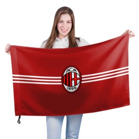 Флаг 3D с принтом Milan FC в Белгороде, 100% полиэстер | плотность ткани — 95 г/м2, размер — 67 х 109 см. Принт наносится с одной стороны | 