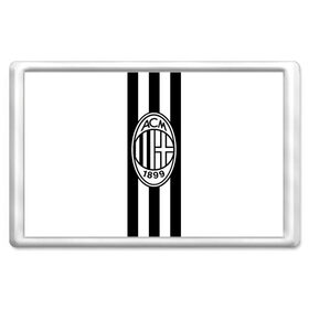Магнит 45*70 с принтом FC Milan Black&White в Белгороде, Пластик | Размер: 78*52 мм; Размер печати: 70*45 | 