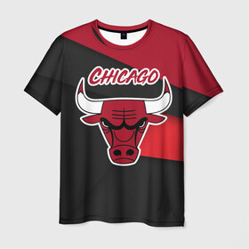 Мужская футболка 3D с принтом Чикаго в Белгороде, 100% полиэфир | прямой крой, круглый вырез горловины, длина до линии бедер | Тематика изображения на принте: chicago bulls | nba | баскетбол | нба | спорт | чикаго