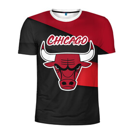 Мужская футболка 3D спортивная с принтом Чикаго в Белгороде, 100% полиэстер с улучшенными характеристиками | приталенный силуэт, круглая горловина, широкие плечи, сужается к линии бедра | Тематика изображения на принте: chicago bulls | nba | баскетбол | нба | спорт | чикаго