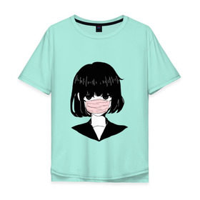 Мужская футболка хлопок Oversize с принтом MIRRORS Sad Japanese Aesthetic в Белгороде, 100% хлопок | свободный крой, круглый ворот, “спинка” длиннее передней части | Тематика изображения на принте: 