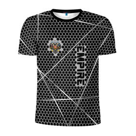 Мужская футболка 3D спортивная с принтом Империя в Белгороде, 100% полиэстер с улучшенными характеристиками | приталенный силуэт, круглая горловина, широкие плечи, сужается к линии бедра | герб | металл | текстура