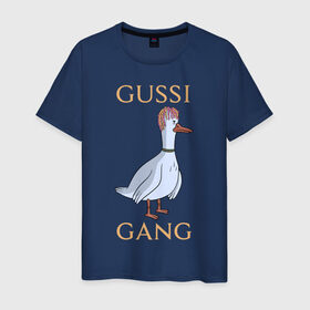 Мужская футболка хлопок с принтом GUSSI GANG в Белгороде, 100% хлопок | прямой крой, круглый вырез горловины, длина до линии бедер, слегка спущенное плечо. | Тематика изображения на принте: 