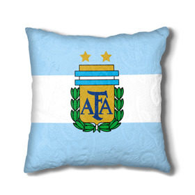 Подушка 3D с принтом Сборная Аргентины флаг в Белгороде, наволочка – 100% полиэстер, наполнитель – холлофайбер (легкий наполнитель, не вызывает аллергию). | состоит из подушки и наволочки. Наволочка на молнии, легко снимается для стирки | аргентина | спорт | футбол