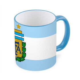 Кружка 3D с принтом Сборная Аргентины флаг в Белгороде, керамика | ёмкость 330 мл | аргентина | спорт | футбол