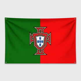 Флаг-баннер с принтом Сборная Португалии флаг в Белгороде, 100% полиэстер | размер 67 х 109 см, плотность ткани — 95 г/м2; по краям флага есть четыре люверса для крепления | португалия | футбол