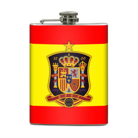Фляга с принтом Сборная Испании флаг в Белгороде, металлический корпус | емкость 0,22 л, размер 125 х 94 мм. Виниловая наклейка запечатывается полностью | испания | футбол