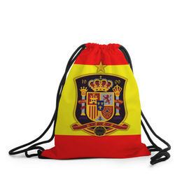 Рюкзак-мешок 3D с принтом Сборная Испании флаг в Белгороде, 100% полиэстер | плотность ткани — 200 г/м2, размер — 35 х 45 см; лямки — толстые шнурки, застежка на шнуровке, без карманов и подкладки | испания | футбол