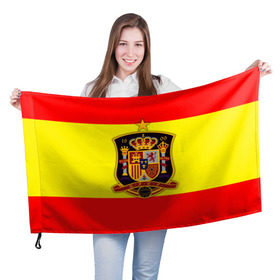 Флаг 3D с принтом Сборная Испании флаг в Белгороде, 100% полиэстер | плотность ткани — 95 г/м2, размер — 67 х 109 см. Принт наносится с одной стороны | испания | футбол