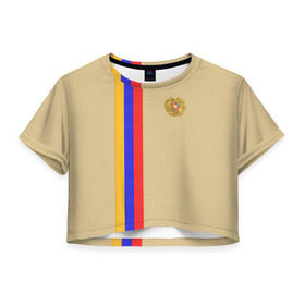 Женская футболка 3D укороченная с принтом Armenia в Белгороде, 100% полиэстер | круглая горловина, длина футболки до линии талии, рукава с отворотами | armenia | армения | армяне | ереван