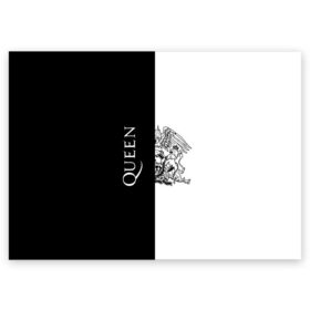 Поздравительная открытка с принтом Queen в Белгороде, 100% бумага | плотность бумаги 280 г/м2, матовая, на обратной стороне линовка и место для марки
 | paul rodgers | queen | брайан мэй | джон дикон | квин | меркури | меркьюри | мэркури | роджер тейлор | рок группа | фредди | фреди