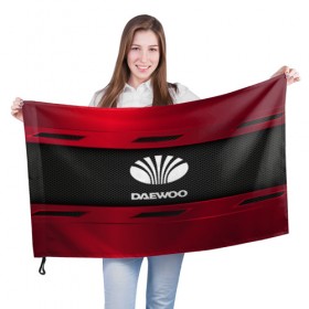 Флаг 3D с принтом DAEWOO SPORT в Белгороде, 100% полиэстер | плотность ткани — 95 г/м2, размер — 67 х 109 см. Принт наносится с одной стороны | auto | car | daewoo | автомобиль | марка