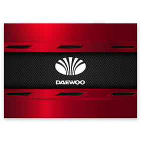 Поздравительная открытка с принтом DAEWOO SPORT в Белгороде, 100% бумага | плотность бумаги 280 г/м2, матовая, на обратной стороне линовка и место для марки
 | Тематика изображения на принте: auto | car | daewoo | автомобиль | марка