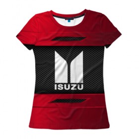 Женская футболка 3D с принтом ISUZU SPORT в Белгороде, 100% полиэфир ( синтетическое хлопкоподобное полотно) | прямой крой, круглый вырез горловины, длина до линии бедер | auto | car | isuzu | автомобиль | марка