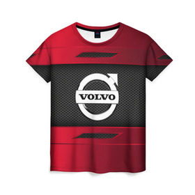 Женская футболка 3D с принтом VOLVO SPORT в Белгороде, 100% полиэфир ( синтетическое хлопкоподобное полотно) | прямой крой, круглый вырез горловины, длина до линии бедер | auto | car | volvo | автомобиль | вольво | марка