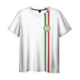 Мужская футболка 3D с принтом Чеченская республика в Белгороде, 100% полиэфир | прямой крой, круглый вырез горловины, длина до линии бедер | grozny | герб | грозный | патриот | северный кавказ | флага | цвета