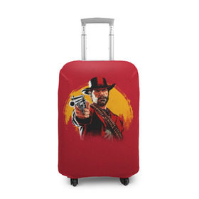 Чехол для чемодана 3D с принтом Red Dead Redemption 2 в Белгороде, 86% полиэфир, 14% спандекс | двустороннее нанесение принта, прорези для ручек и колес | rdr | rockstar | рокстар