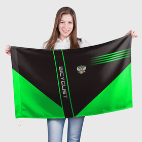 Флаг 3D с принтом Bicyclist в Белгороде, 100% полиэстер | плотность ткани — 95 г/м2, размер — 67 х 109 см. Принт наносится с одной стороны | bicyclist | sport | велосипедист | велоспорт