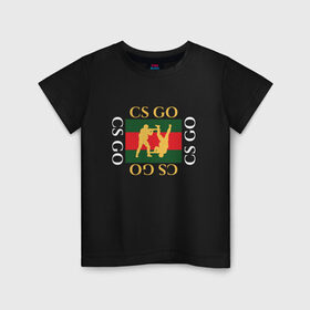 Детская футболка хлопок с принтом CS GO gg в Белгороде, 100% хлопок | круглый вырез горловины, полуприлегающий силуэт, длина до линии бедер | counter | cs | cs:go | global | go | gucci | offensive | strike | гучи