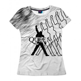 Женская футболка 3D с принтом Queen в Белгороде, 100% полиэфир ( синтетическое хлопкоподобное полотно) | прямой крой, круглый вырез горловины, длина до линии бедер | paul rodgers | queen | брайан мэй | джон дикон | квин | меркури | меркьюри | мэркури | роджер тейлор | рок группа | фредди | фреди
