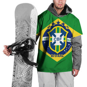 Накидка на куртку 3D с принтом Сборная Бразилии флаг в Белгороде, 100% полиэстер |  | brazil | бразилия