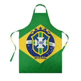 Фартук 3D с принтом Сборная Бразилии флаг в Белгороде, 100% полиэстер | общий размер — 65 х 85 см, ширина нагрудника — 26 см, горловина — 53 см, длина завязок — 54 см, общий обхват в поясе — 173 см. Принт на завязках и на горловине наносится с двух сторон, на основной части фартука — только с внешней стороны | brazil | бразилия
