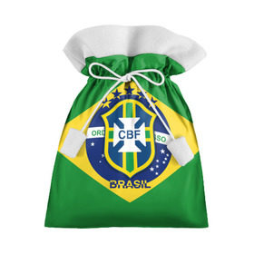 Подарочный 3D мешок с принтом Сборная Бразилии флаг в Белгороде, 100% полиэстер | Размер: 29*39 см | brazil | бразилия