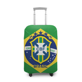 Чехол для чемодана 3D с принтом Сборная Бразилии флаг в Белгороде, 86% полиэфир, 14% спандекс | двустороннее нанесение принта, прорези для ручек и колес | brazil | бразилия