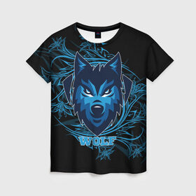 Женская футболка 3D с принтом Wolf в Белгороде, 100% полиэфир ( синтетическое хлопкоподобное полотно) | прямой крой, круглый вырез горловины, длина до линии бедер | волк | зверь | хищник