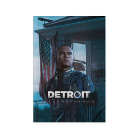 Обложка для паспорта матовая кожа с принтом Detroit: Become Human - Markus в Белгороде, натуральная матовая кожа | размер 19,3 х 13,7 см; прозрачные пластиковые крепления | Тематика изображения на принте: connor | cyberlife | deviant | ps4 | rk800 |  detroit: become human | детроит | детроит: стать человеком | игры | коннор | пиратs | эксклюзив