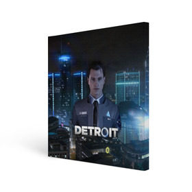 Холст квадратный с принтом Detroit: Become Human - Connor в Белгороде, 100% ПВХ |  | Тематика изображения на принте: 