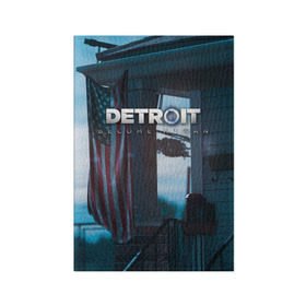 Обложка для паспорта матовая кожа с принтом Detroit: Become Human city в Белгороде, натуральная матовая кожа | размер 19,3 х 13,7 см; прозрачные пластиковые крепления | connor | cyberlife | deviant | ps4 | rk800 |  detroit: become human | детроит | детроит: стать человеком | игры | коннор | пиратs | эксклюзив