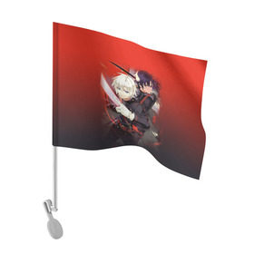 Флаг для автомобиля с принтом Shinya & Guren в Белгороде, 100% полиэстер | Размер: 30*21 см | owari no seraph | seraph of the end | последний серафим