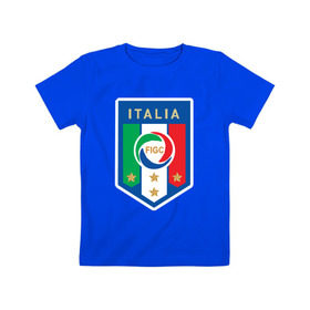 Детская футболка хлопок с принтом Сборная Италии в Белгороде, 100% хлопок | круглый вырез горловины, полуприлегающий силуэт, длина до линии бедер | 