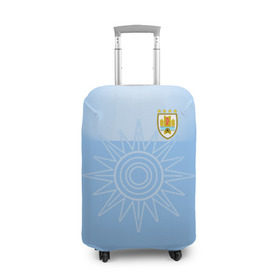 Чехол для чемодана 3D с принтом Уругвай домашняя форма в Белгороде, 86% полиэфир, 14% спандекс | двустороннее нанесение принта, прорези для ручек и колес | домашняя форма | уругвай | уругвай домашняя форма